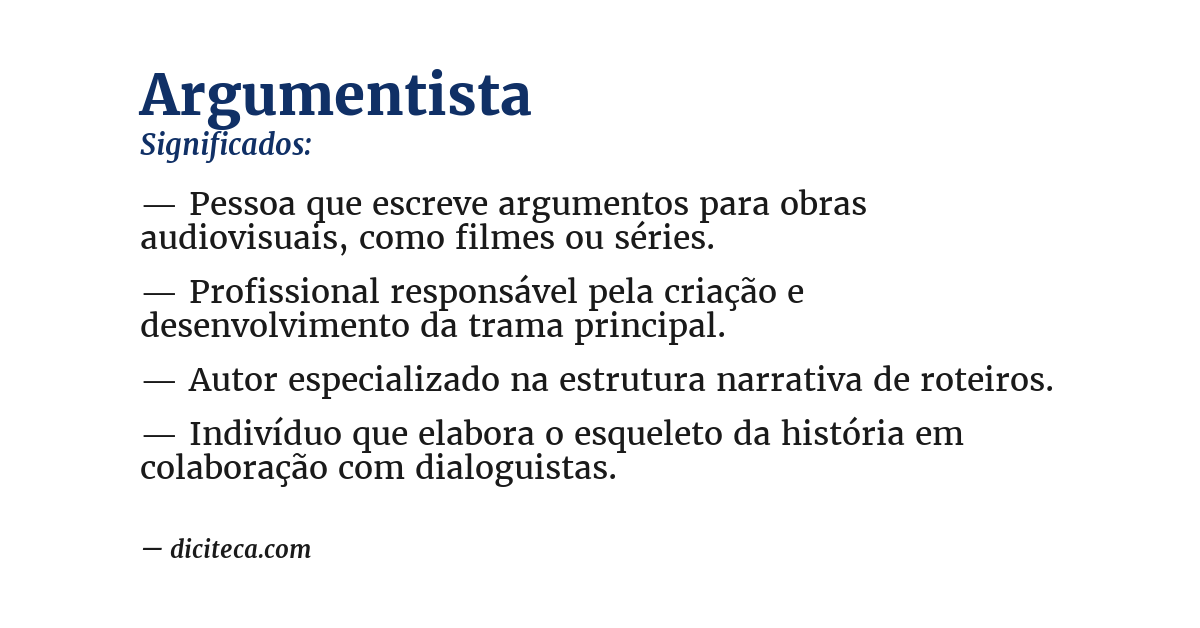 Significado de argumentista