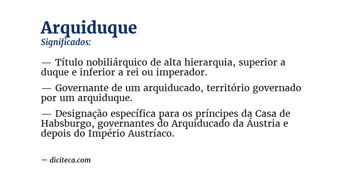 Significado de arquiduque