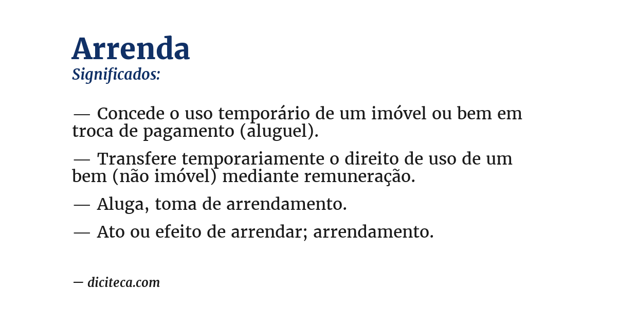 Significado de arrenda