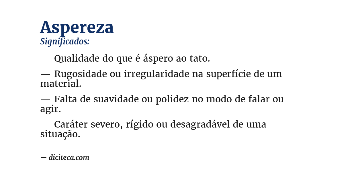 Significado de aspereza