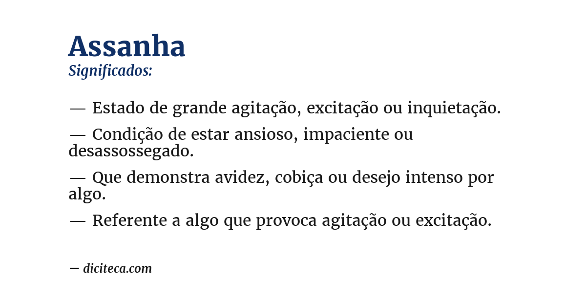 Significado de assanha