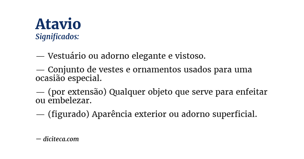Significado de atavio
