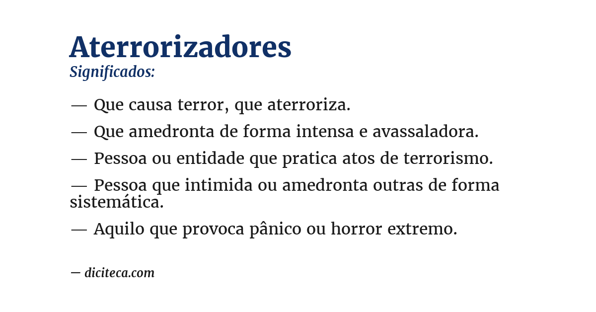 Significado de aterrorizadores