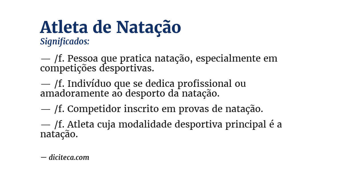 Significado de atleta de natação