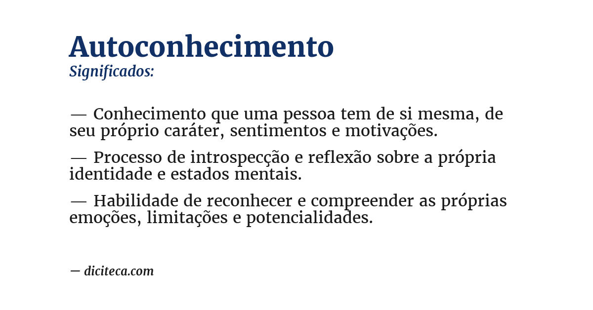 Significado de autoconhecimento