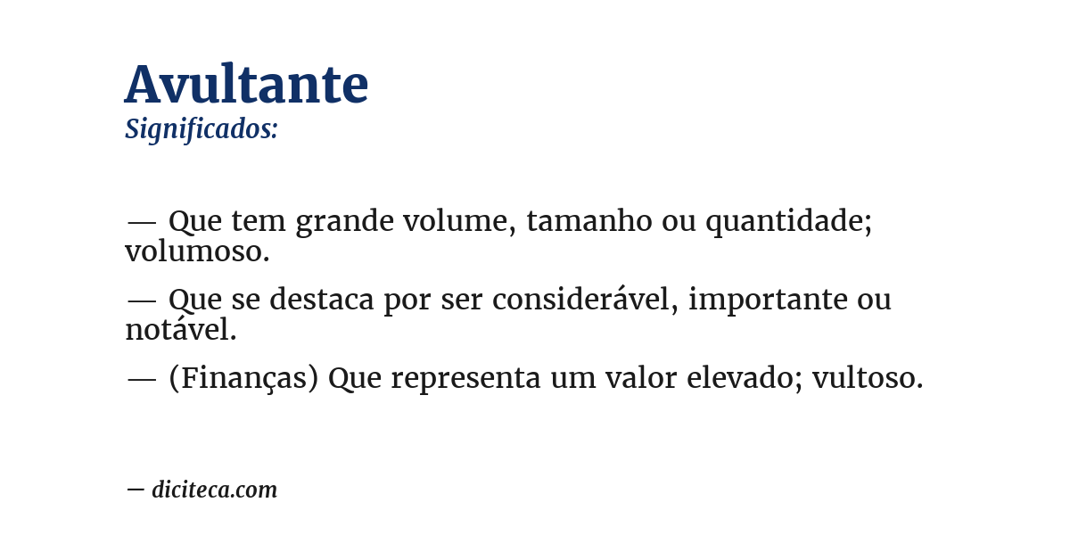 Significado de avultante