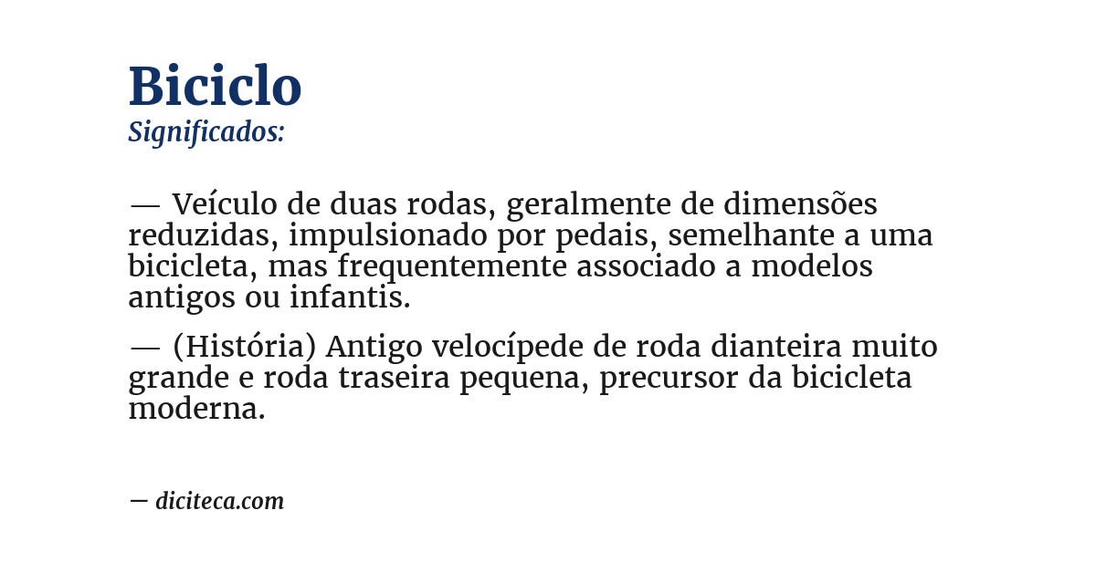 Significado de biciclo