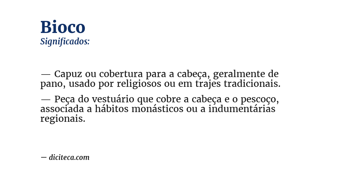 Significado de bioco