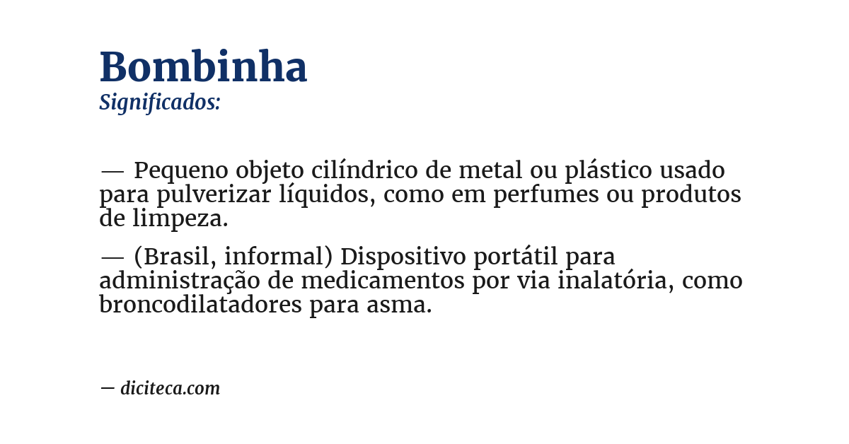 Significado de bombinha