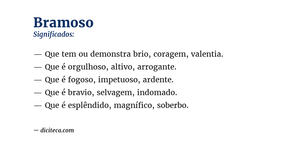 Significado de bramoso