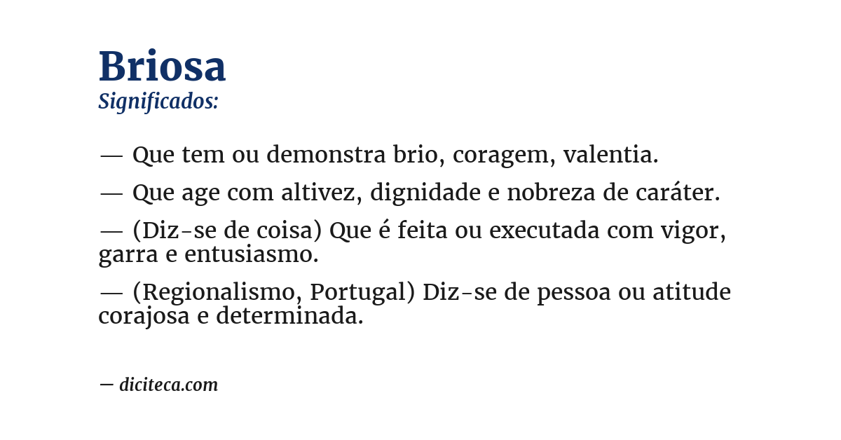Significado de briosa
