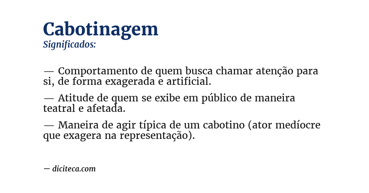 Significado de cabotinagem