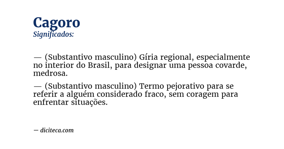 Significado de cagoro