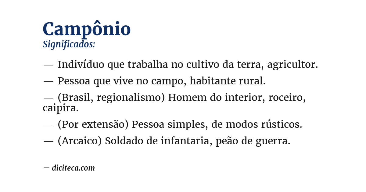 Significado de campônio