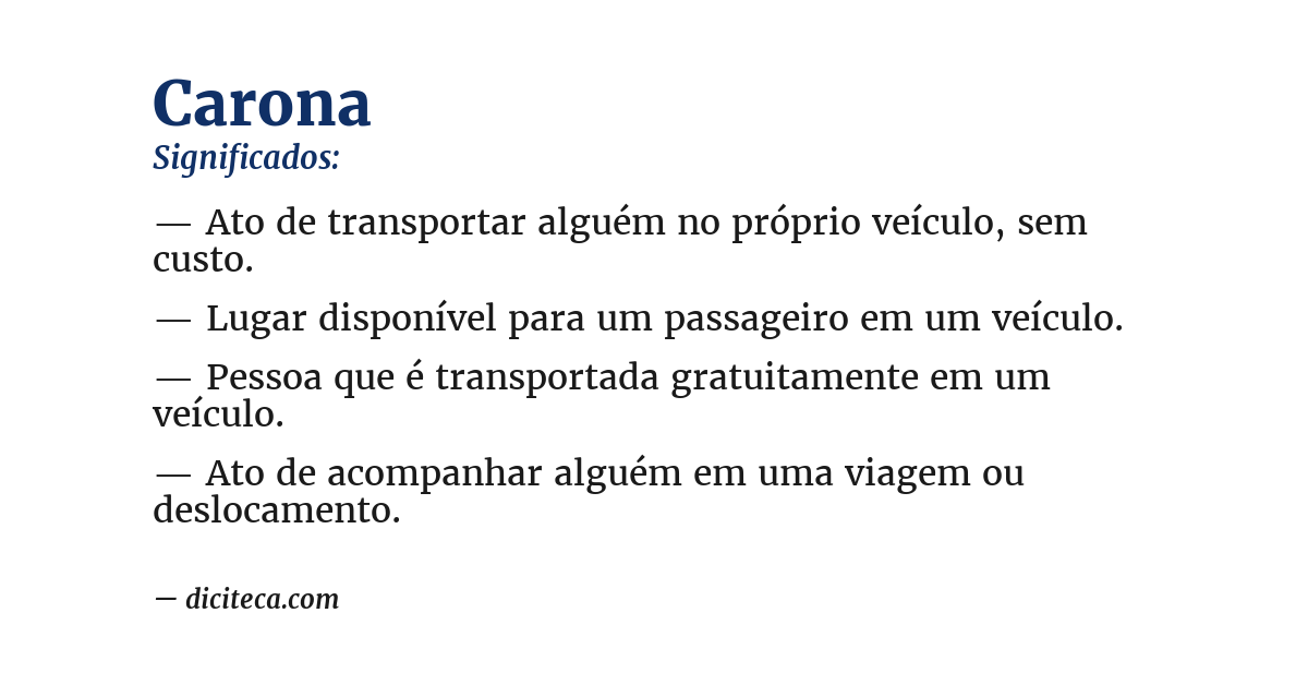 Significado de carona