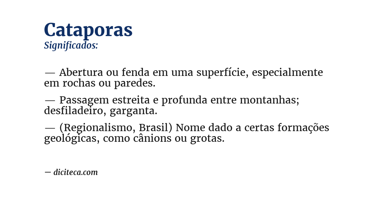 Significado de cataporas