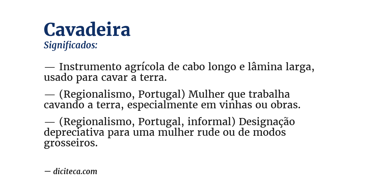 Significado de cavadeira