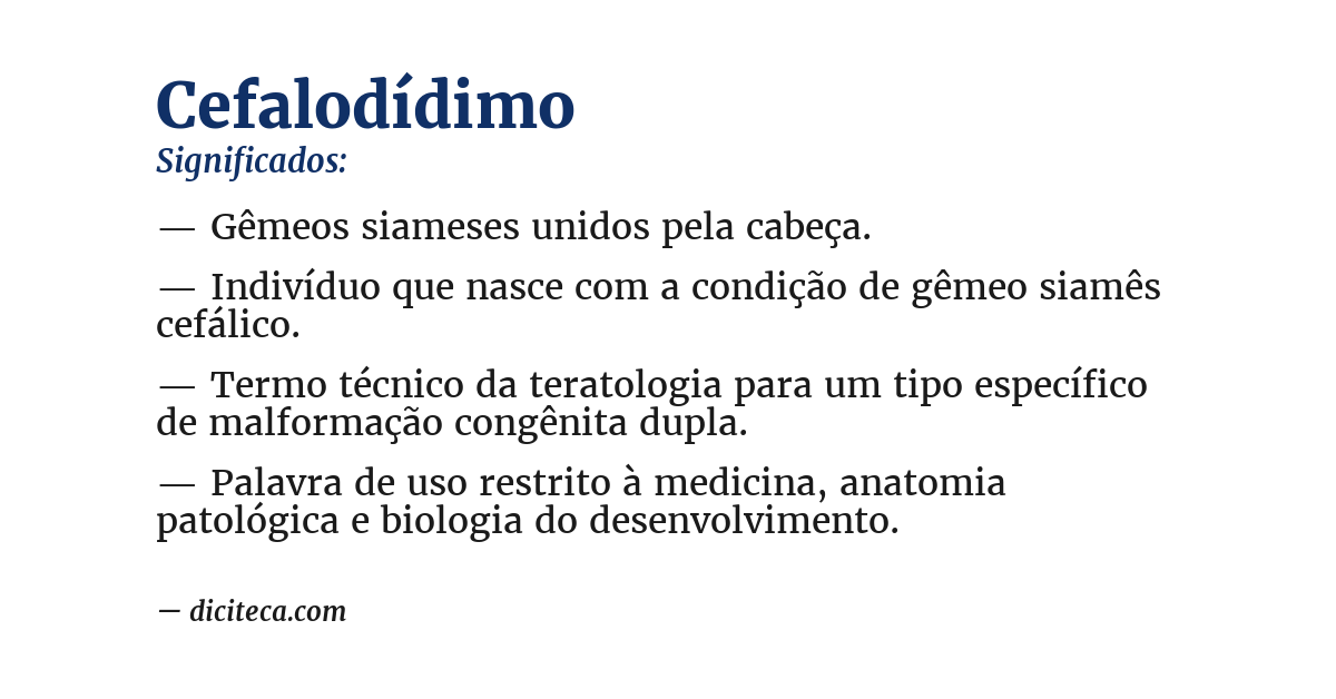 Significado de cefalodídimo
