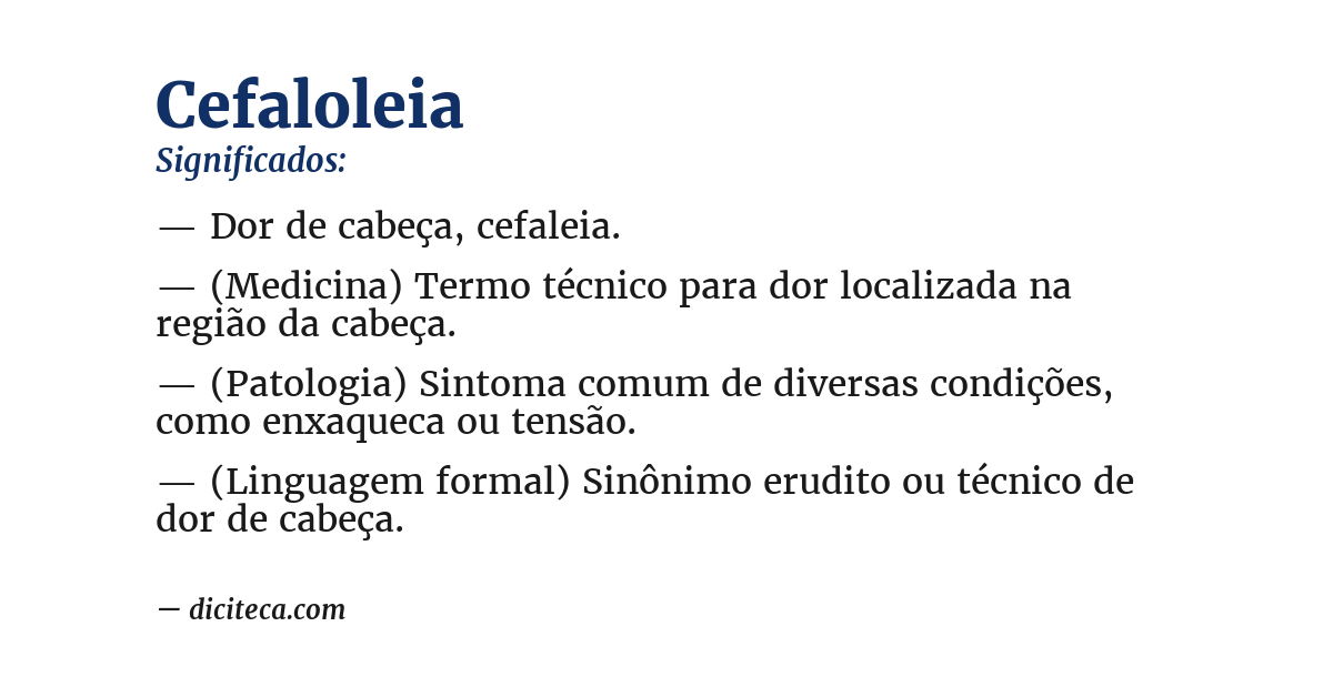 Significado de cefaloleia