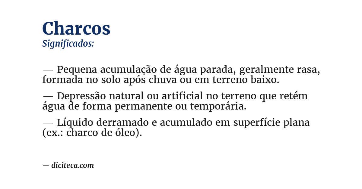 Significado de charcos