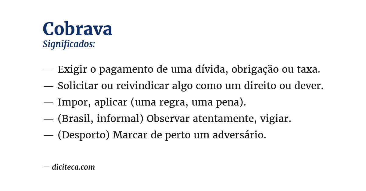 Significado de cobrava