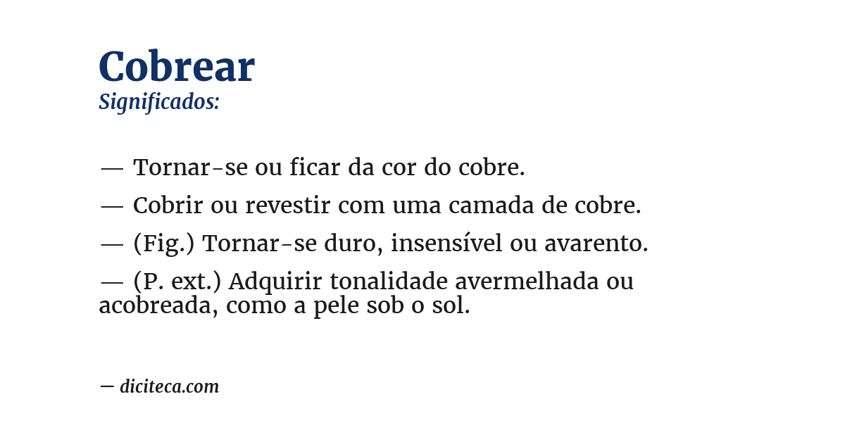 Significado de cobrear