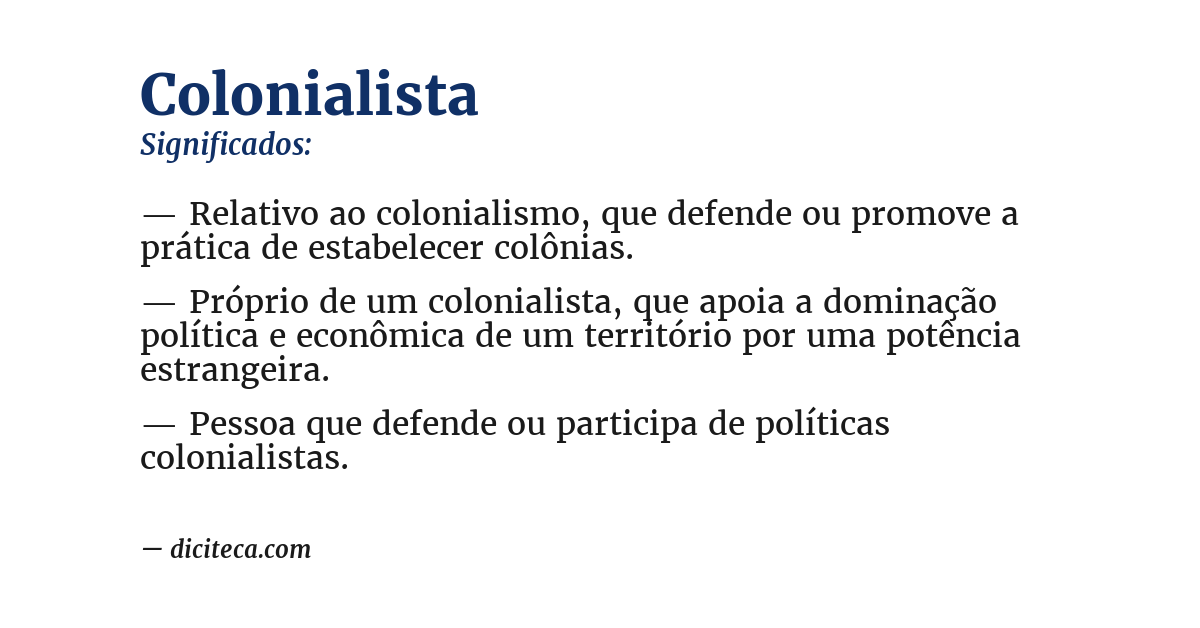 Significado de colonialista