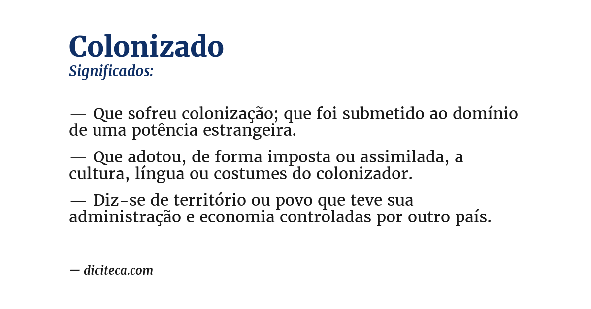 Significado de colonizado