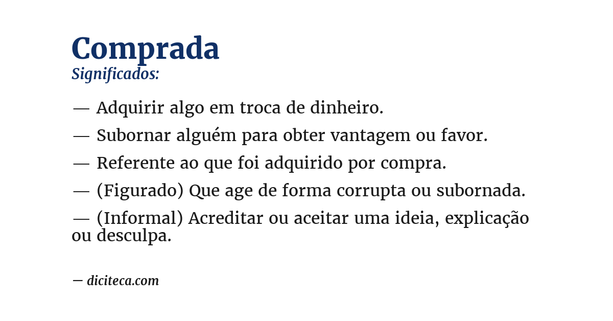 Significado de comprada