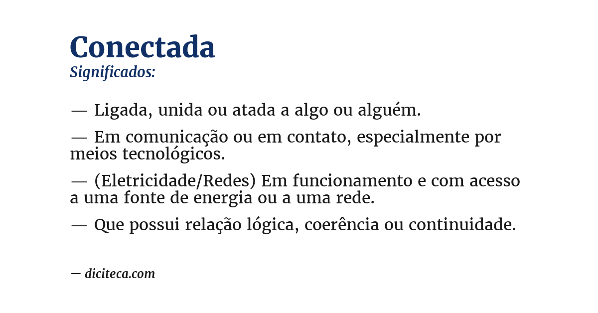 Significado de conectada