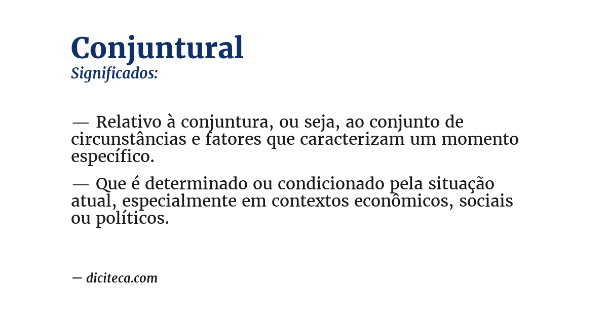 Significado de conjuntural