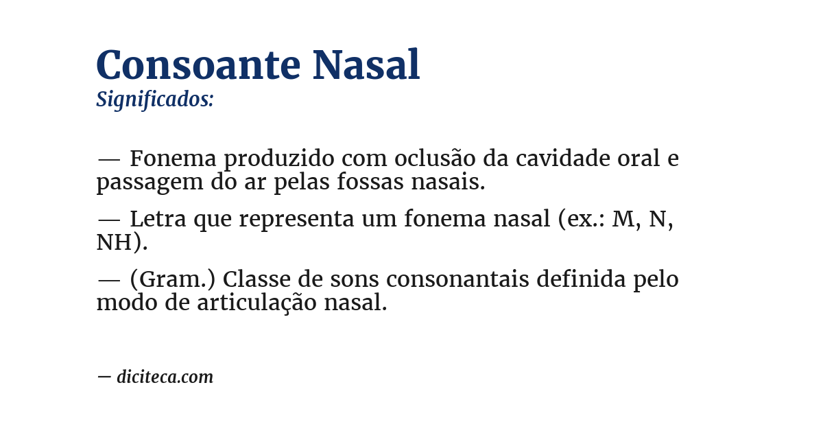 Significado de consoante nasal