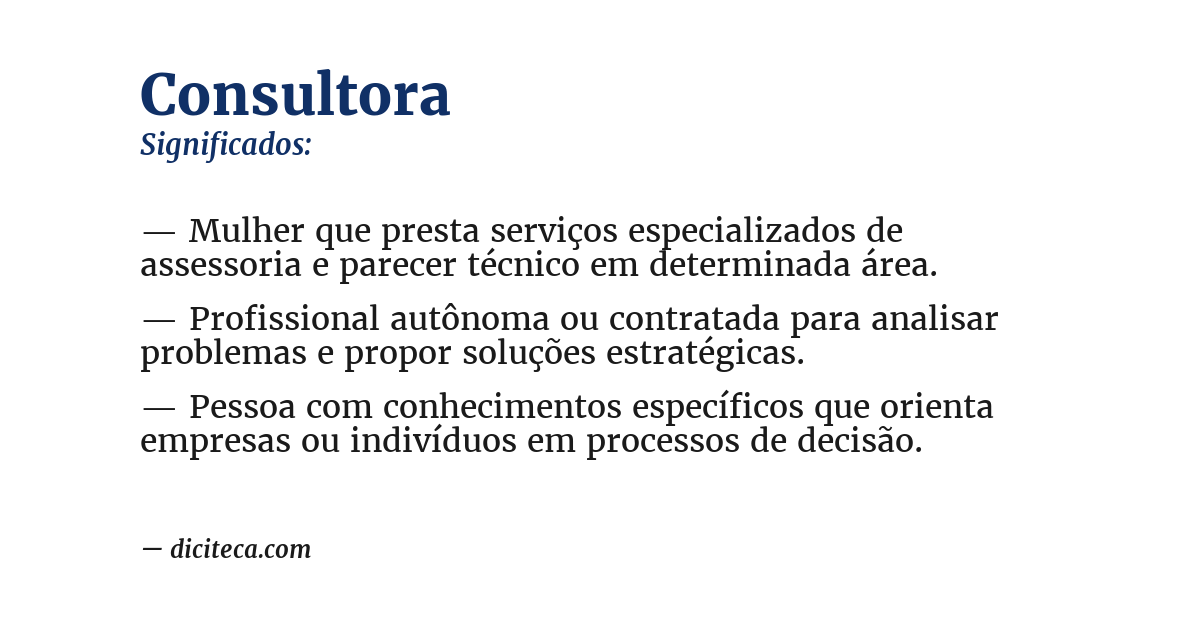 Significado de consultora
