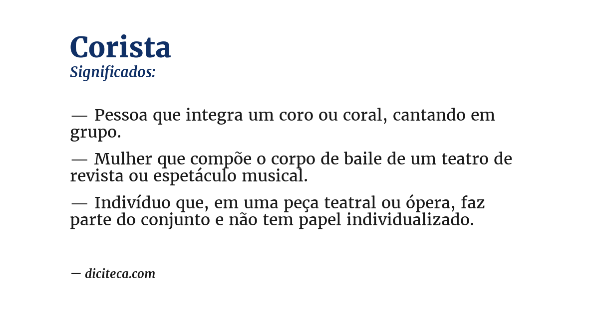 Significado de corista