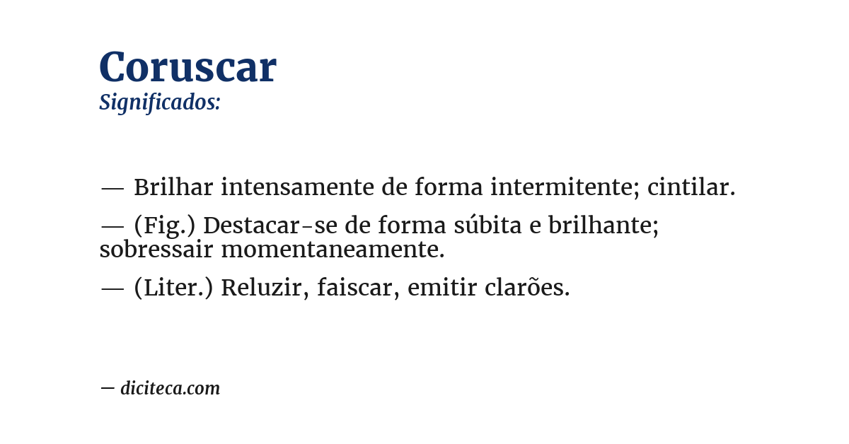 Significado de coruscar
