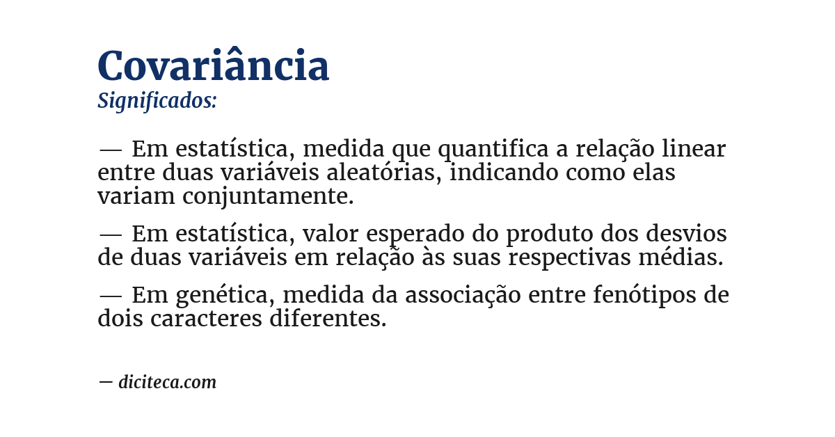 Significado de covariância