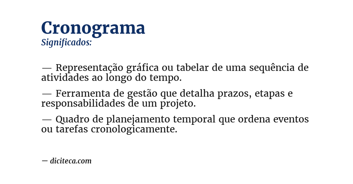 Significado de cronograma