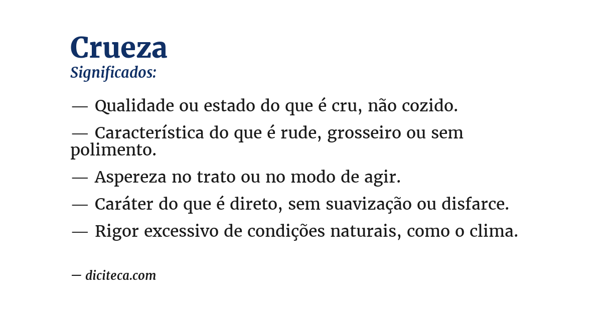 Significado de crueza