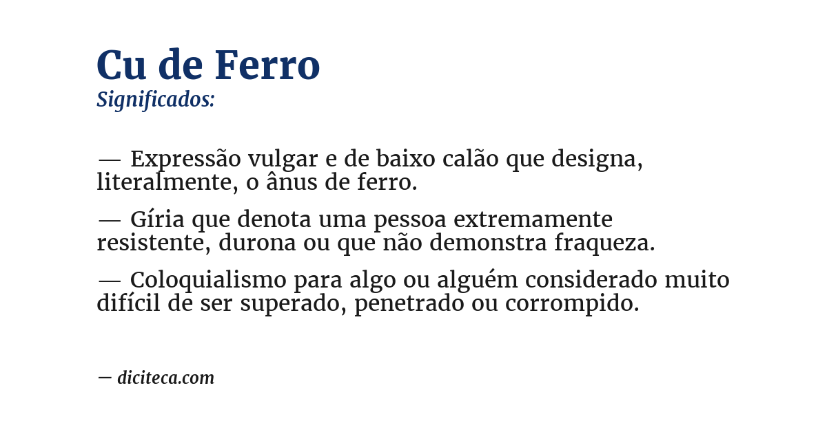 Significado de cu de ferro