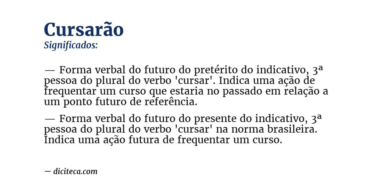 Significado de cursarão