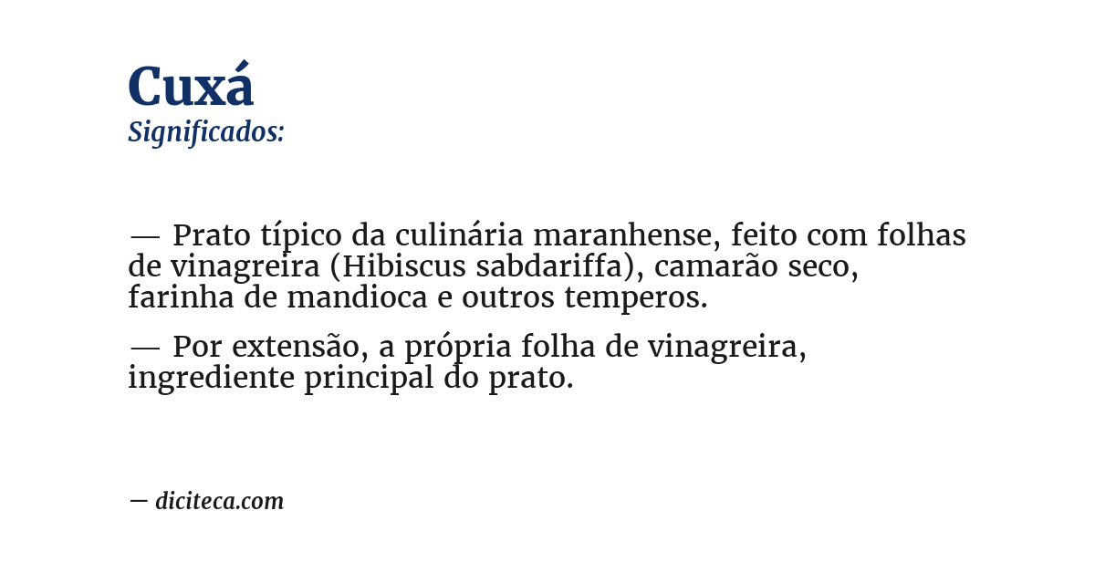 Significado de cuxá