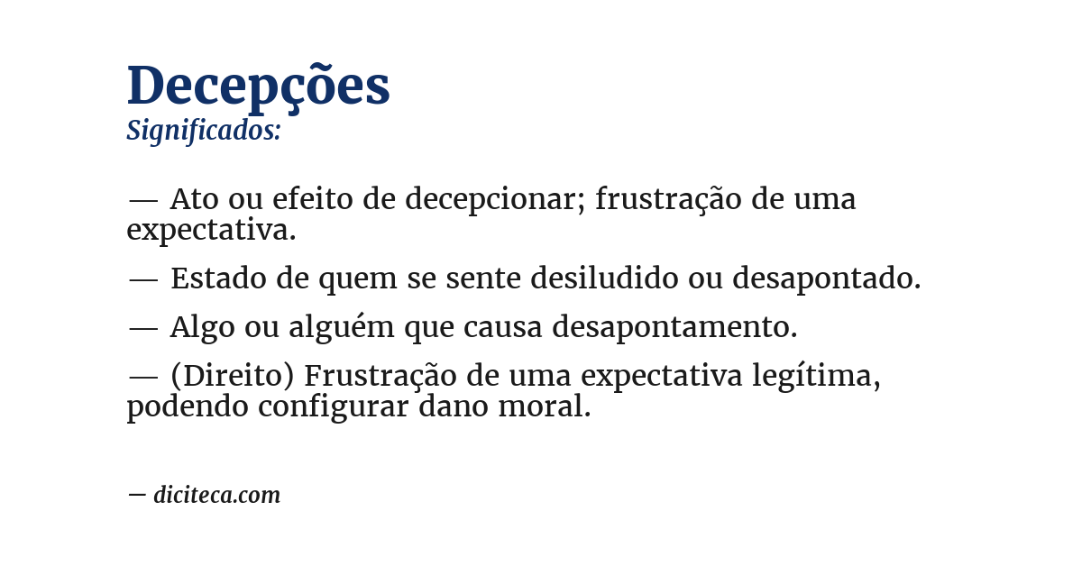 Significado de decepções