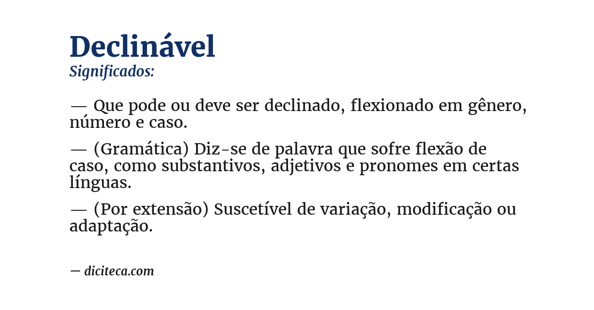 Significado de declinável