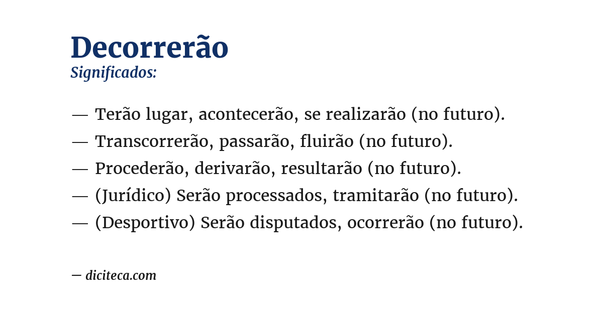 Significado de decorrerão