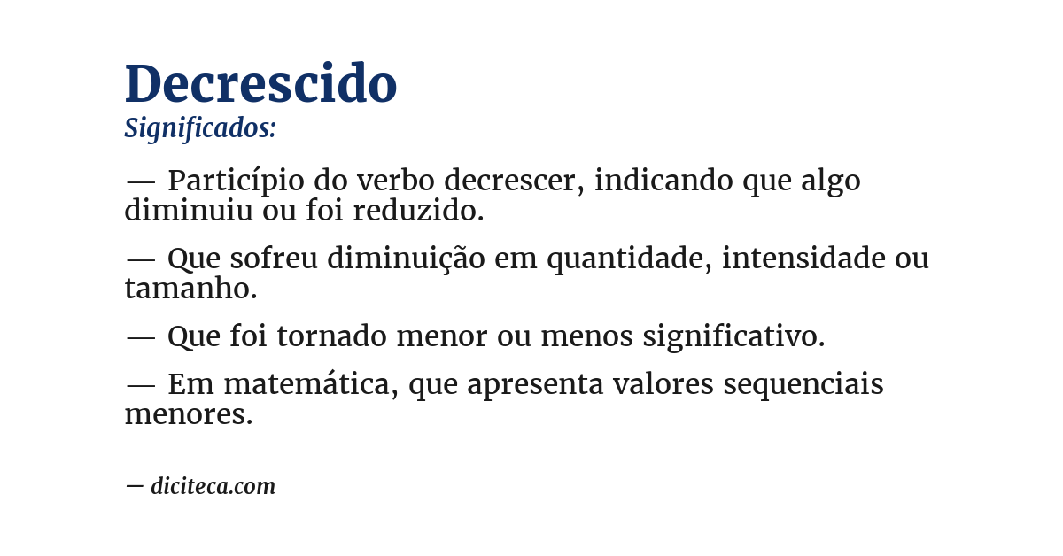 Significado de decrescido
