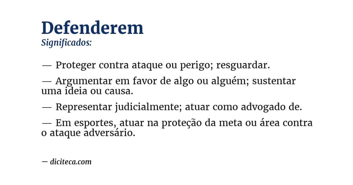 Significado de defenderem