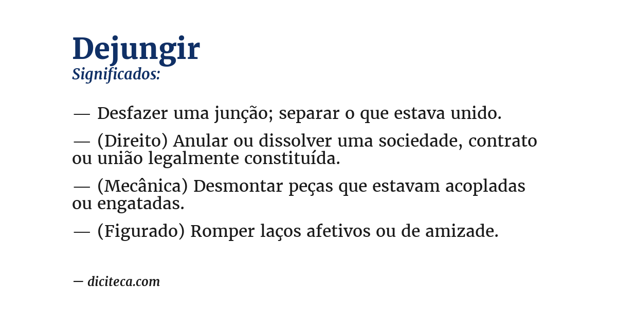 Significado de dejungir