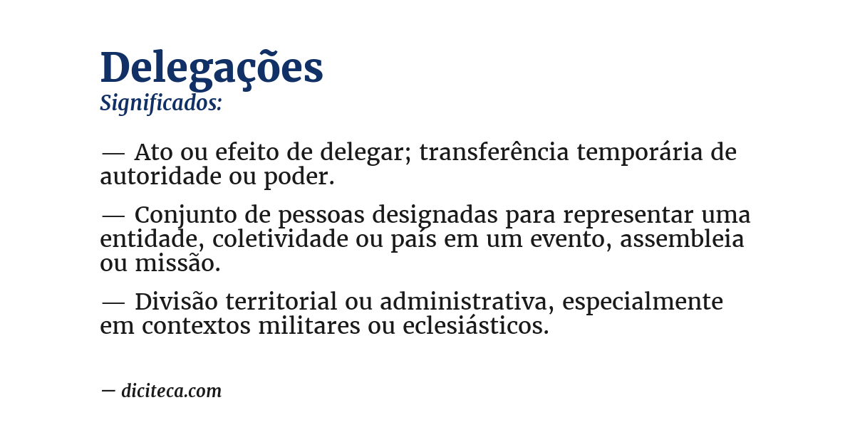 Significado de delegações