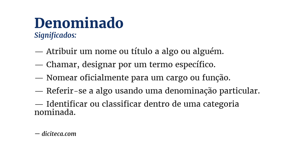 Significado de denominado