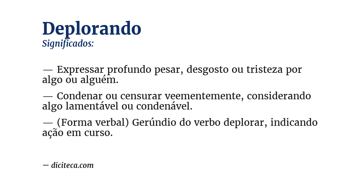 Significado de deplorando